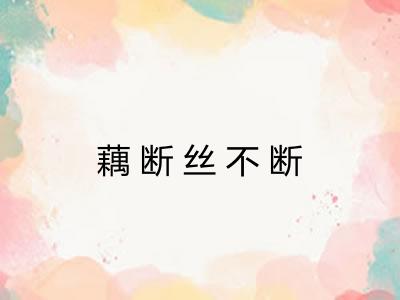 藕断丝不断