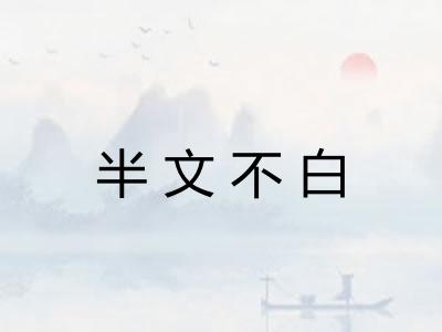 半文不白