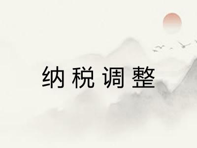 纳税调整