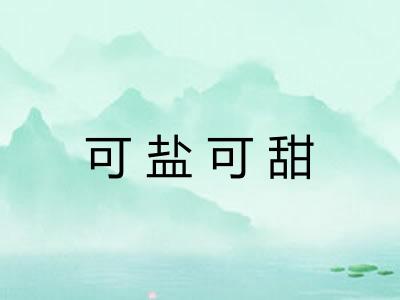 可盐可甜