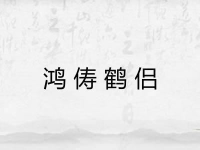 鸿俦鹤侣