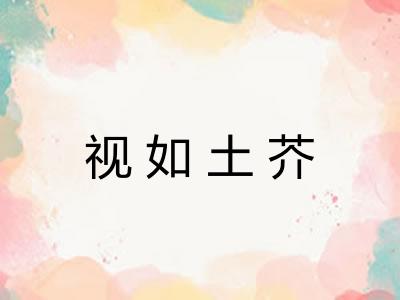 视如土芥