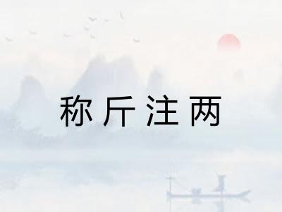 称斤注两