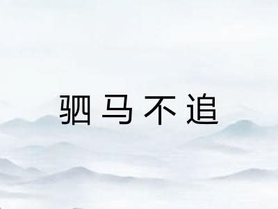 驷马不追