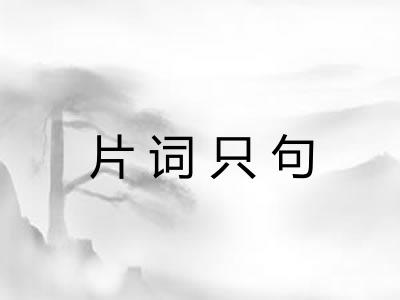 片词只句