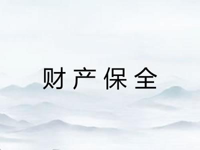 财产保全