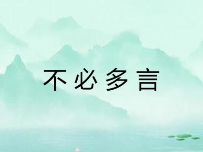 不必多言