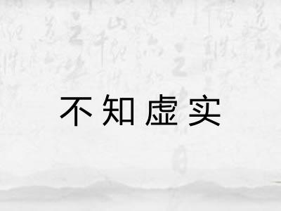 不知虚实