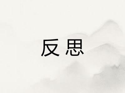 反思