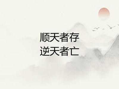顺天者存逆天者亡