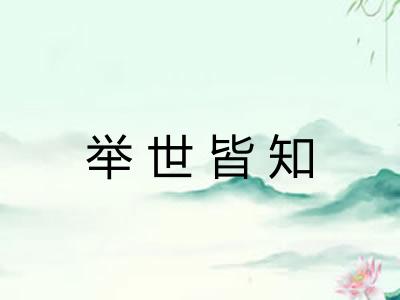 举世皆知