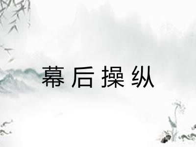 幕后操纵 幕后操纵