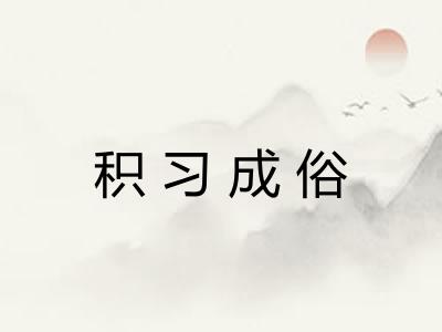 积习成俗