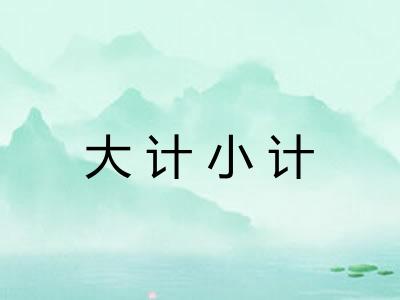 大计小计