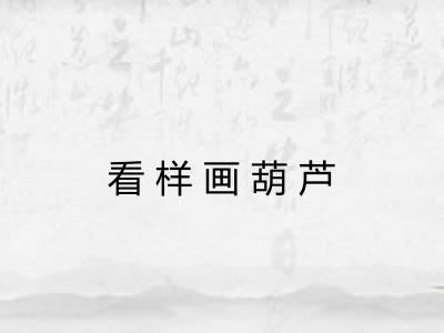 看样画葫芦