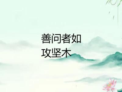 善问者如攻坚木