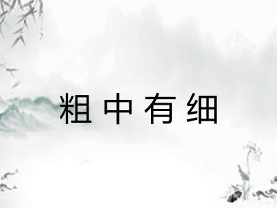 粗中有细 粗中有细