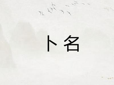 卜名