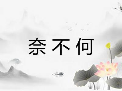 奈不何