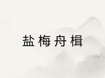 盐梅舟楫