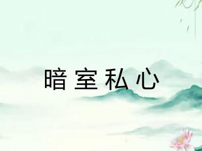 暗室私心