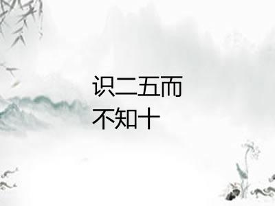 识二五而不知十