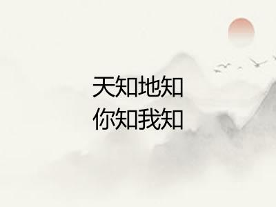 天知地知你知我知