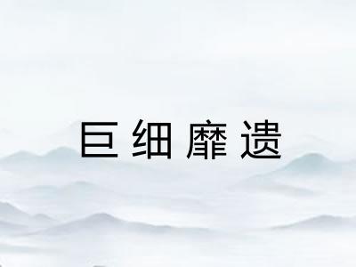 巨细靡遗 巨细靡遗