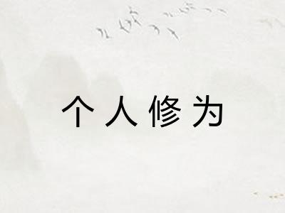 个人修为