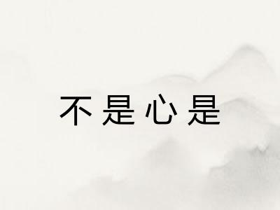 不是心是