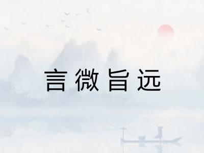 言微旨远