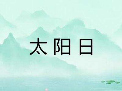 太阳日 太阳日