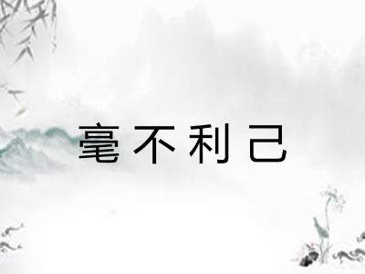 毫不利己