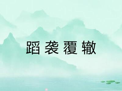 蹈袭覆辙