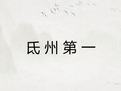 氐州第一