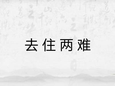 去住两难
