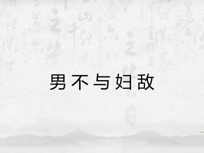 男不与妇敌