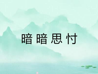 暗暗思忖