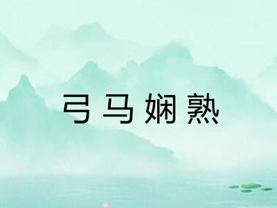 弓马娴熟