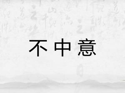 不中意