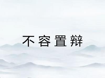 不容置辩