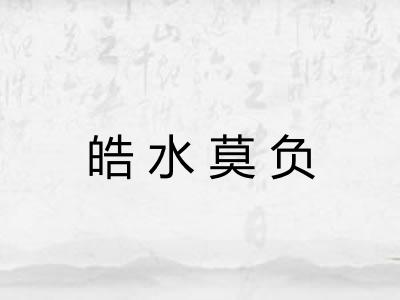 皓水莫负