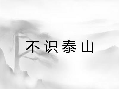 不识泰山
