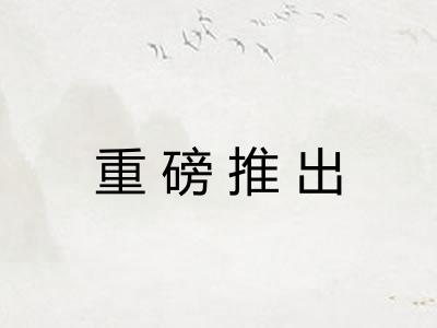 重磅推出