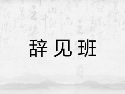 辞见班