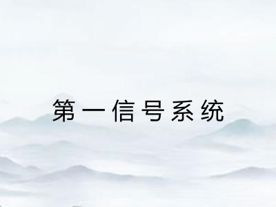 第一信号系统 第一信号系统