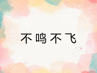 不鸣不飞