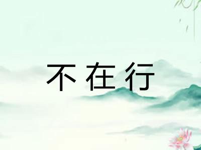 不在行