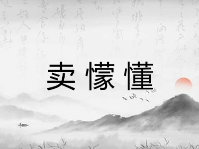 卖懞懂