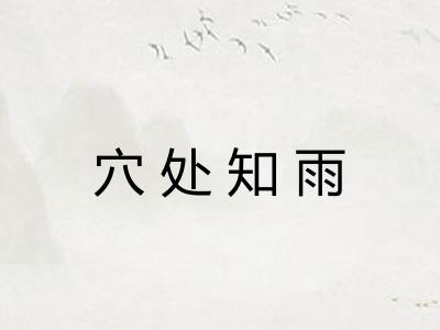 穴处知雨